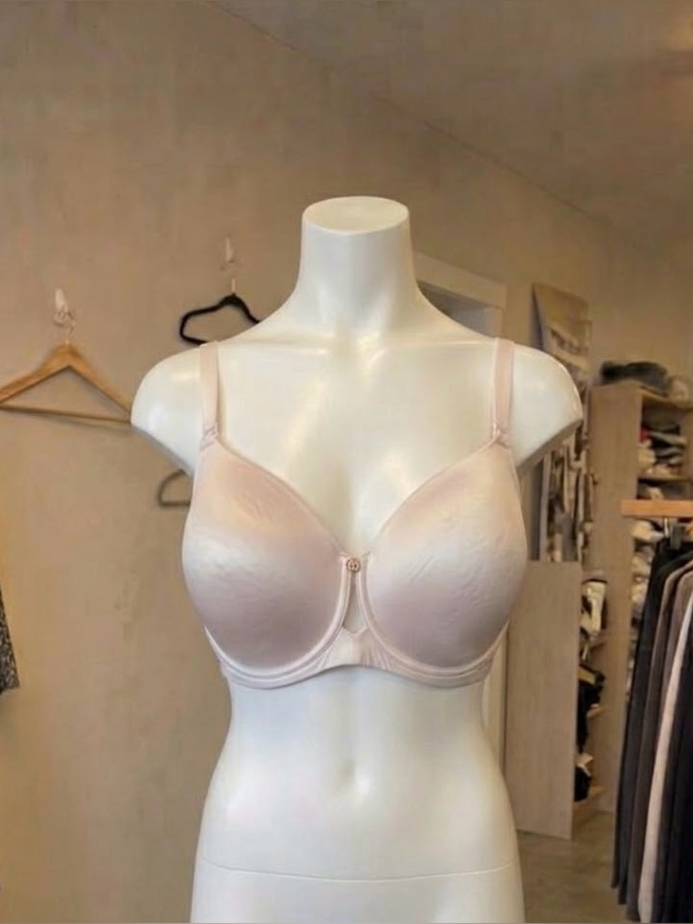Ashley Graham Addition Beige Nude Blush Seamless Underwire T Shirt Bra 42DDD